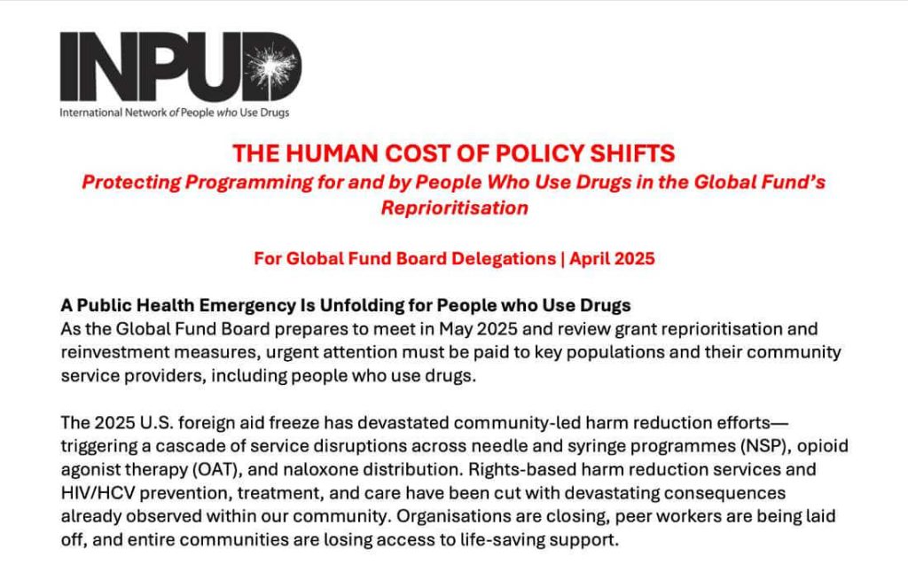 The Human Cost of Policy Shifts - INPUD briefing for Global Fund Board